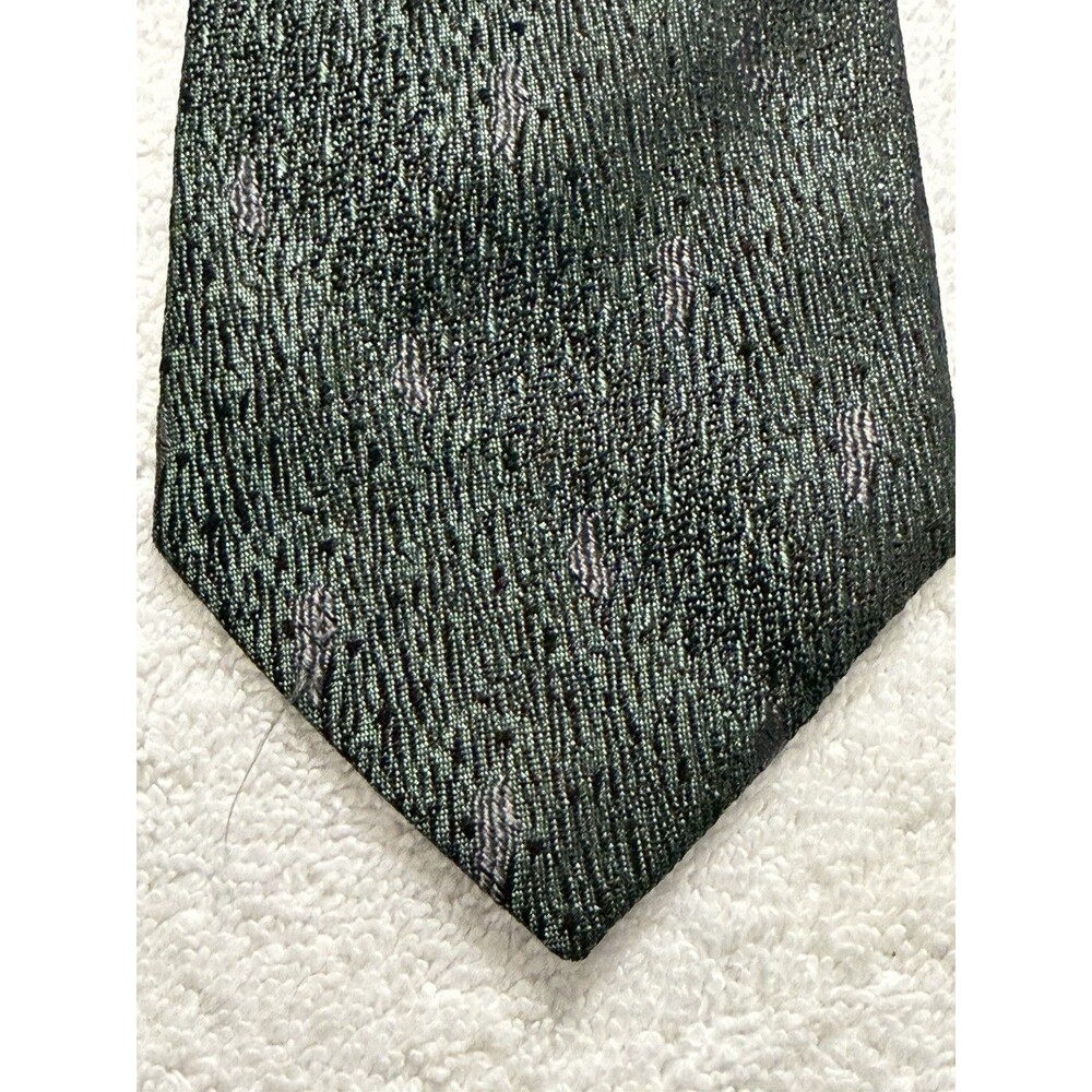 Giorgio Armani Cravette Silk Tie Green Made in Italy 57x3 Vintage